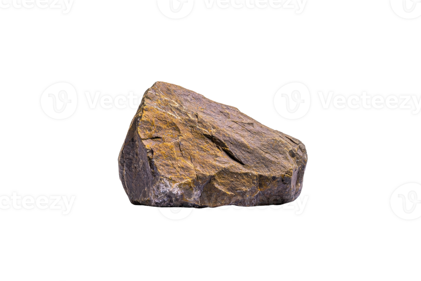 A rugged, brown rock with rough texture and angular shape isolated on transparency background. rock earthy tones and natural form make it ideal for geological studies or educational purposes png