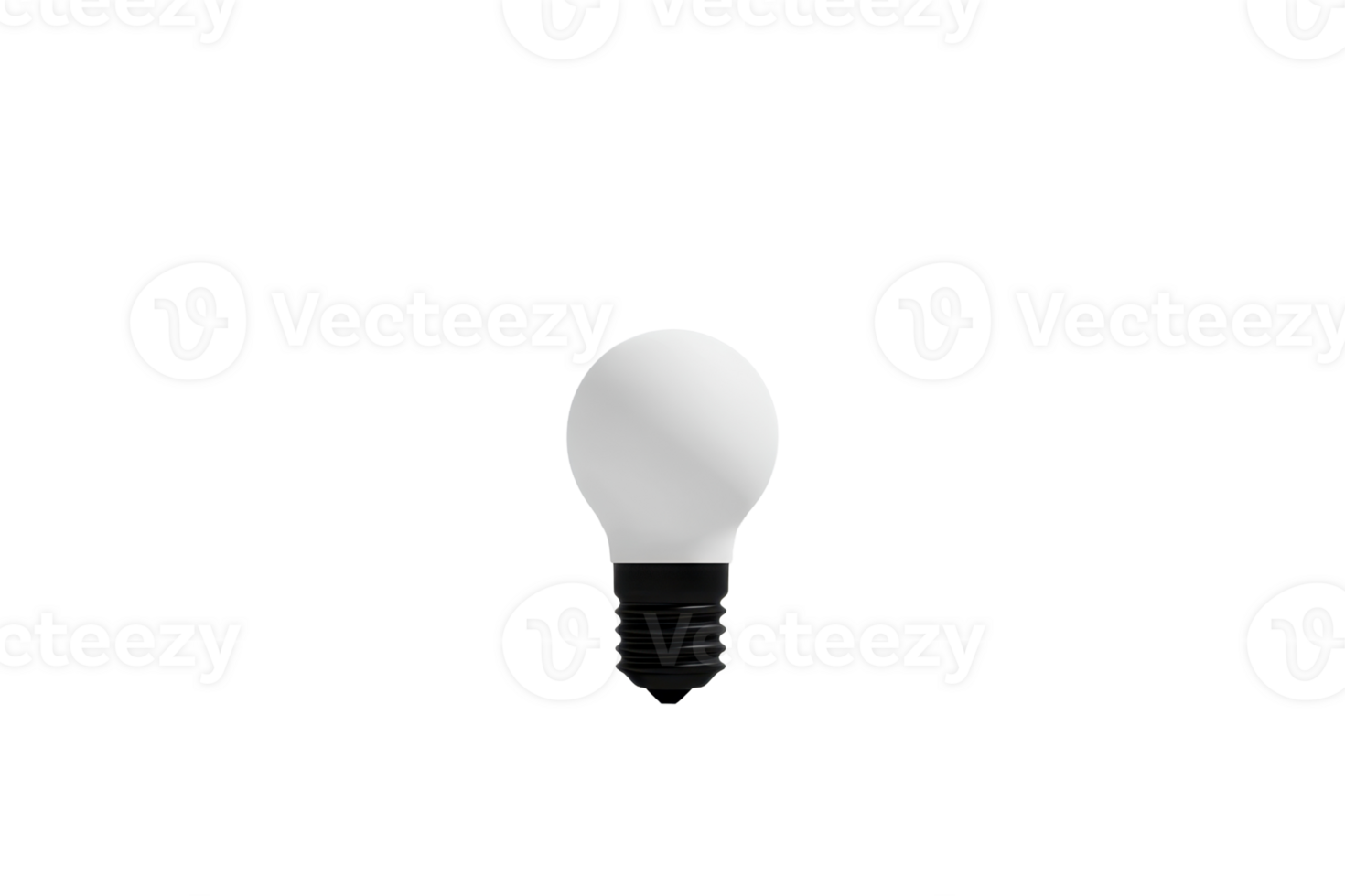 A single light bulb with black base is centered on transparency background, symbolizing ideas and innovation png