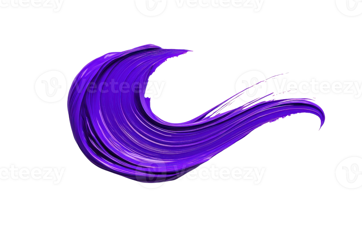 A vibrant purple paint stroke with dynamic curves and smooth texture on transparent background. brushstroke creates sense of movement and artistic expression png