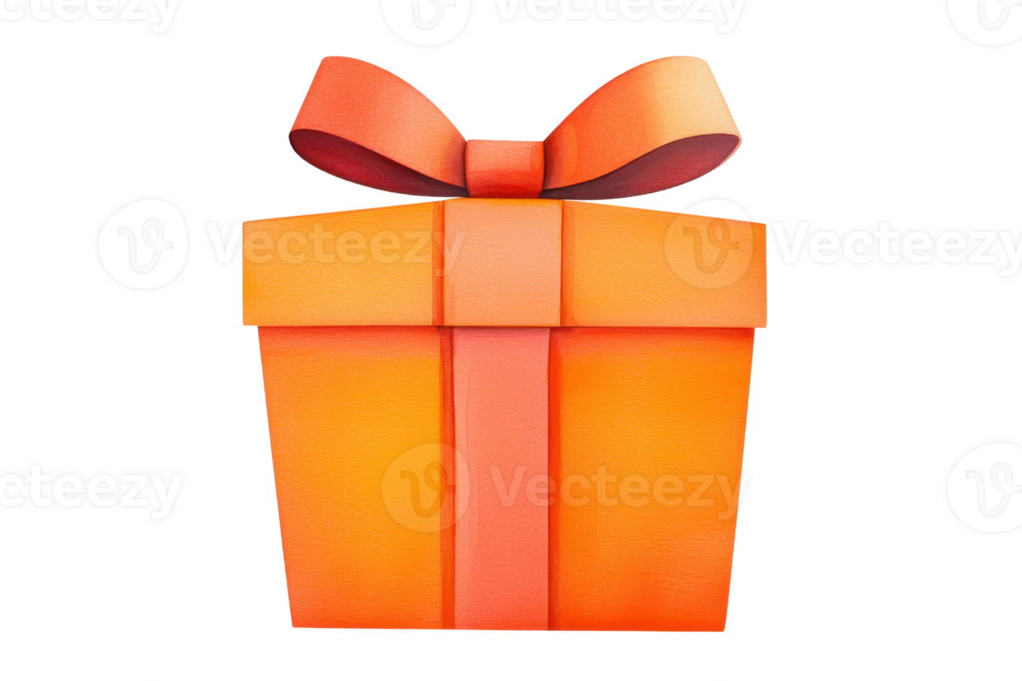 A vibrant orange gift box with bow, symbolizing celebration and surprise. Perfect for festive occasions and gift giving moments png