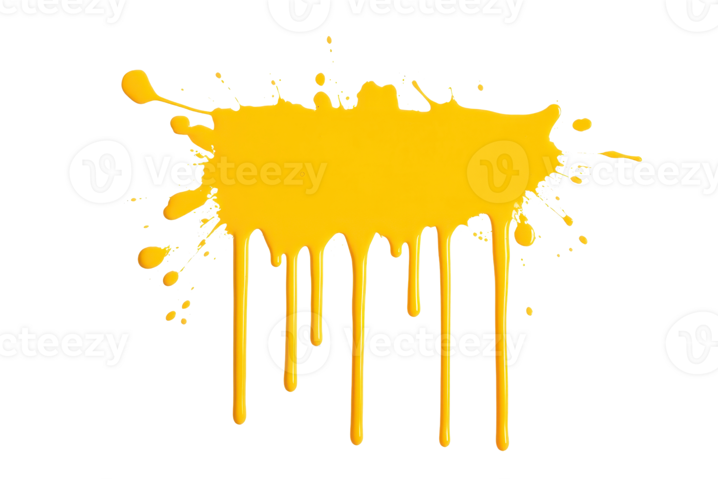 A vibrant splash of yellow paint with dynamic drips creates energetic and artistic effect. bright color and fluid motion evoke creativity and spontaneity png