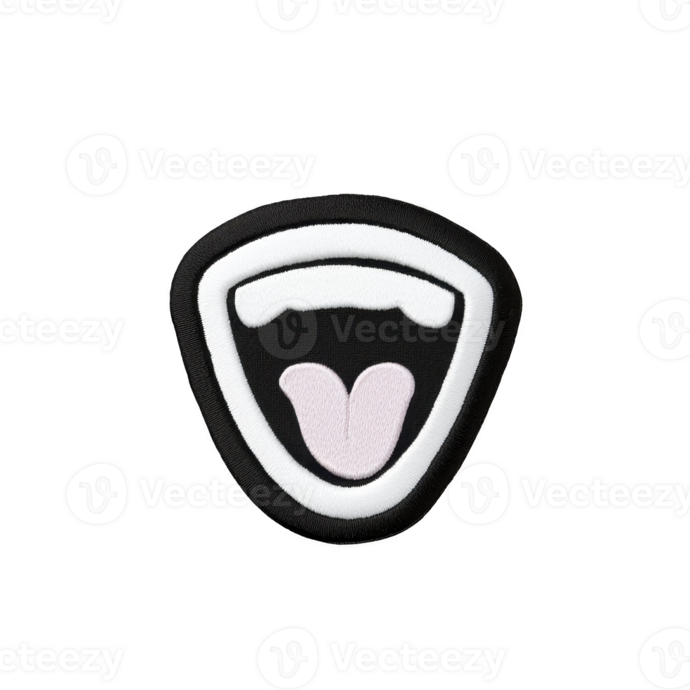 A This features cartoon style open mouth with visible tongue, outlined black and white, set against transparent background. playful design suggests fun and expressive theme.open mouth cartoon with png