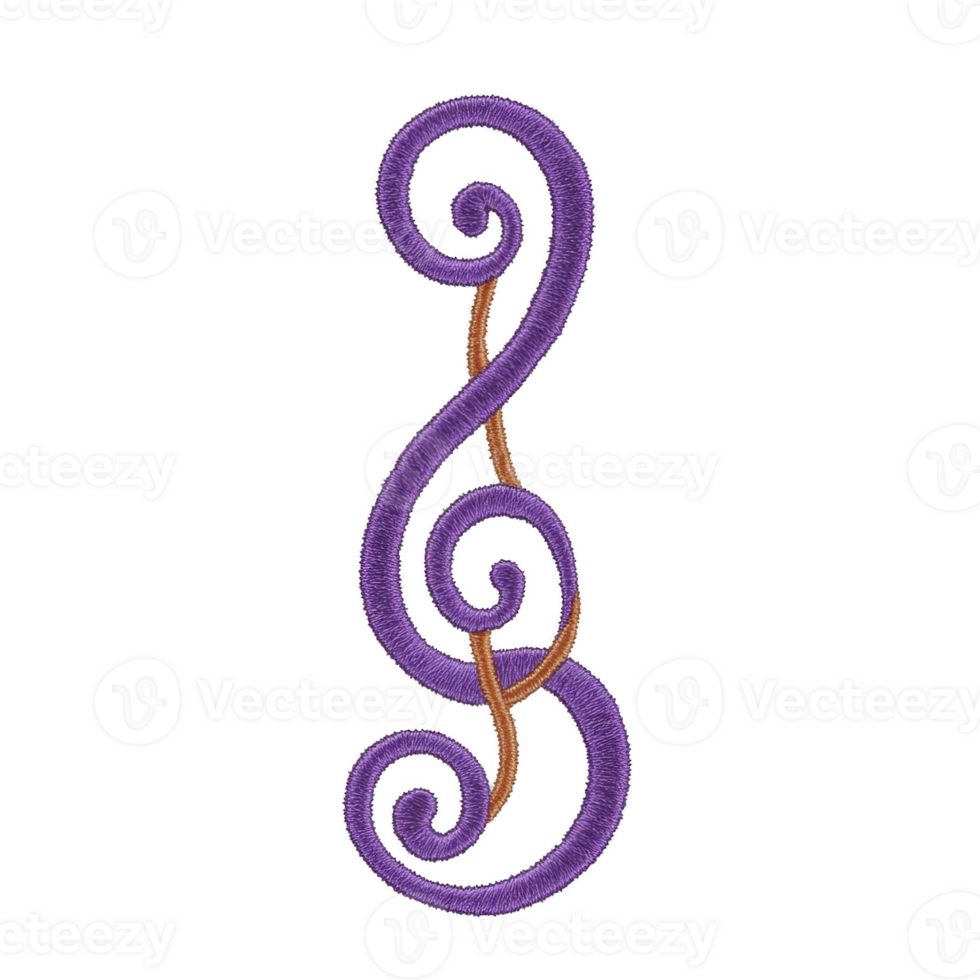 An intricate, artistic design featuring swirling purple and brown lines creates visually appealing pattern. elegant curves and loops form harmonious and decorative motif png