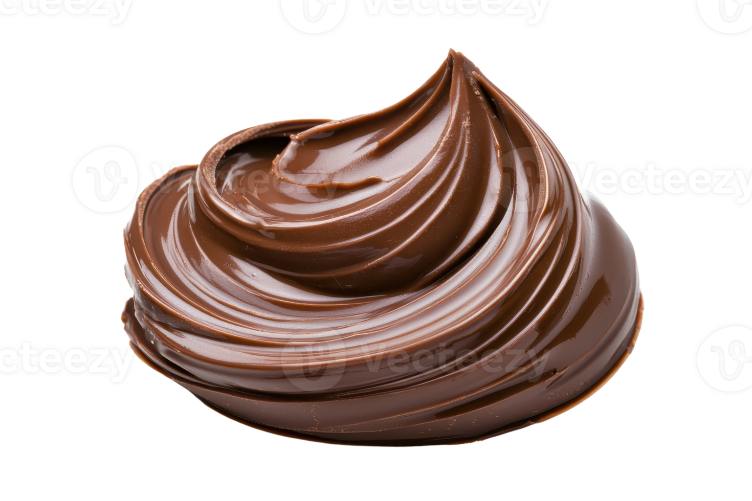 A swirl of smooth, creamy chocolate spread is captured in this image, showcasing its rich texture and glossy appearance. Perfect for dessert lovers and culinary enthusiasts png