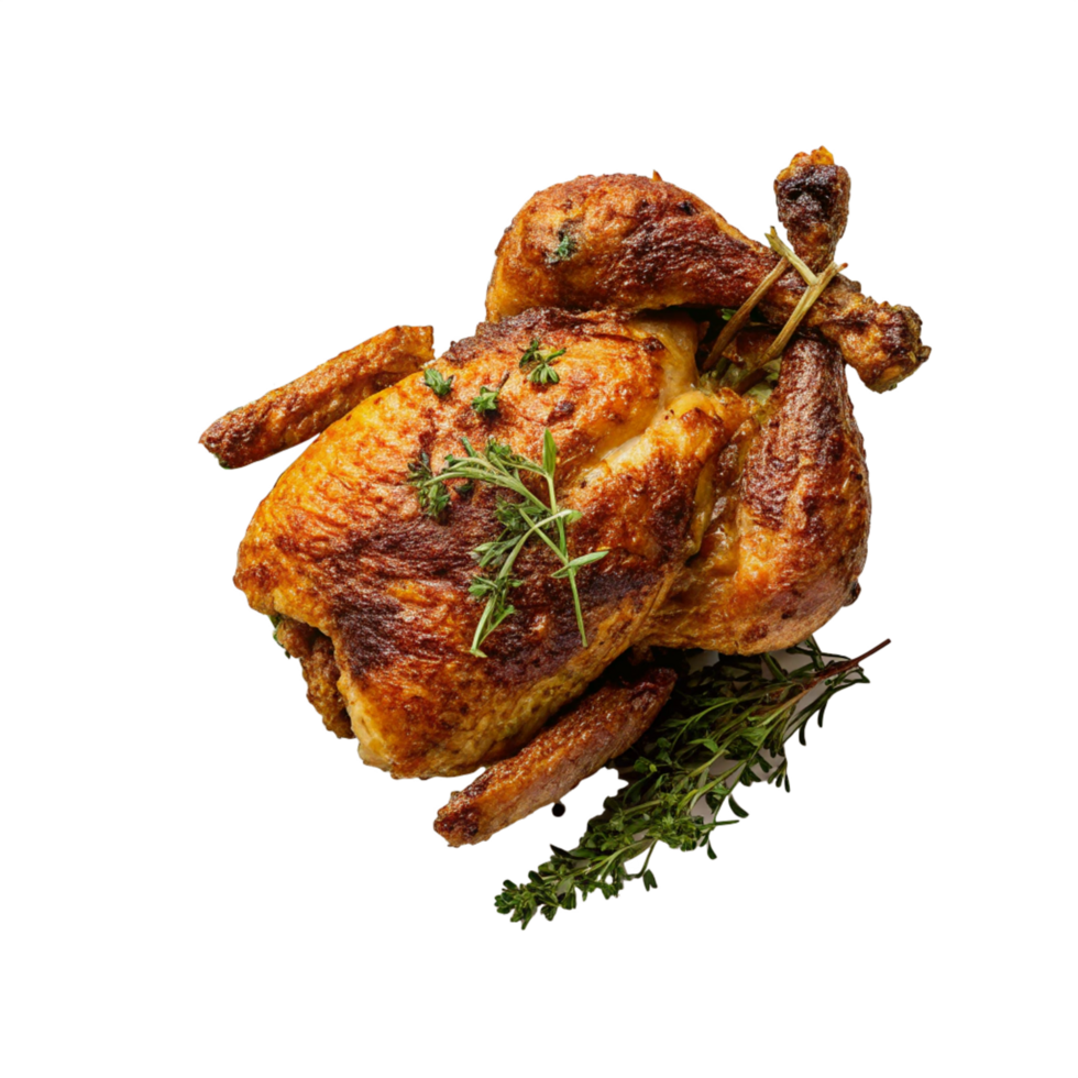 fried chicken leg isolated on white background. Chicken drumstick flying Background png