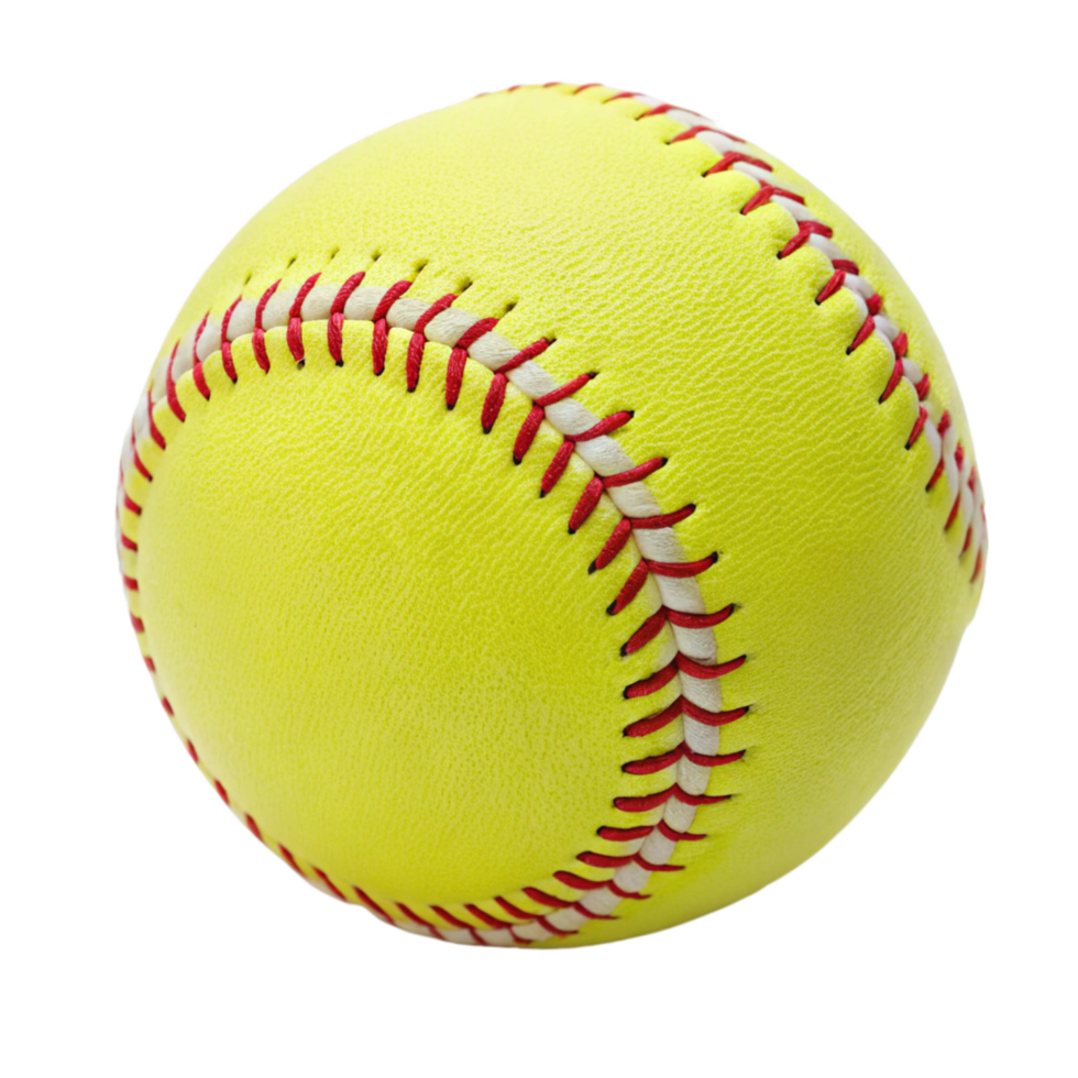 New softball ball on a transparent background png