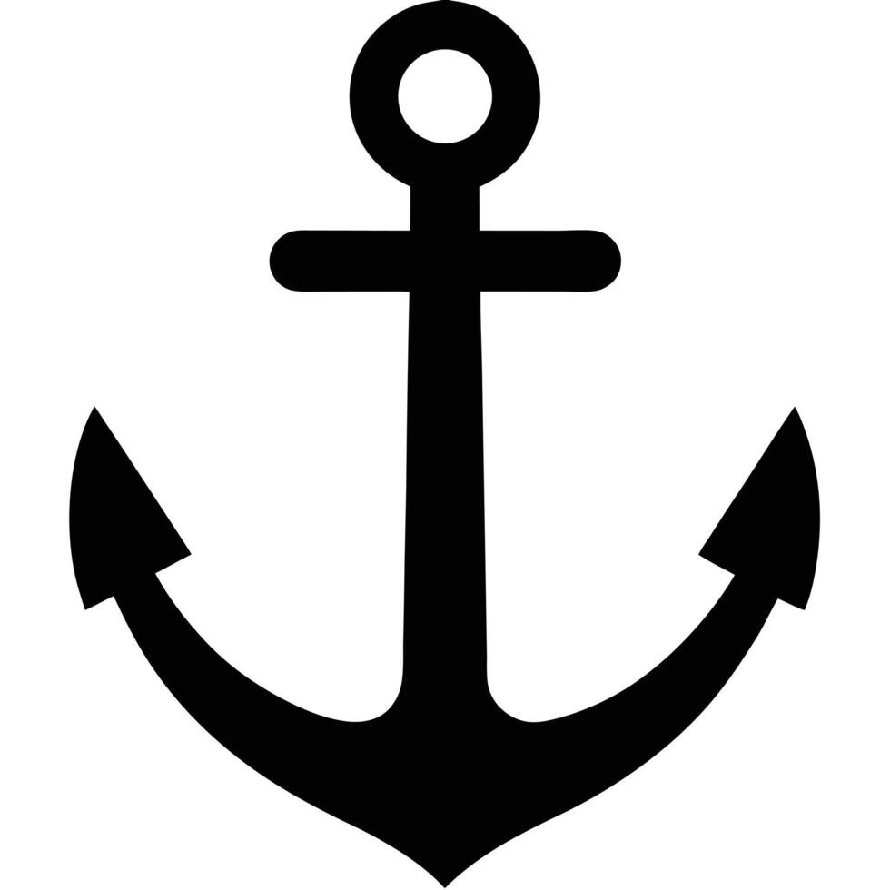 An anchor is shown in black on a white background vector