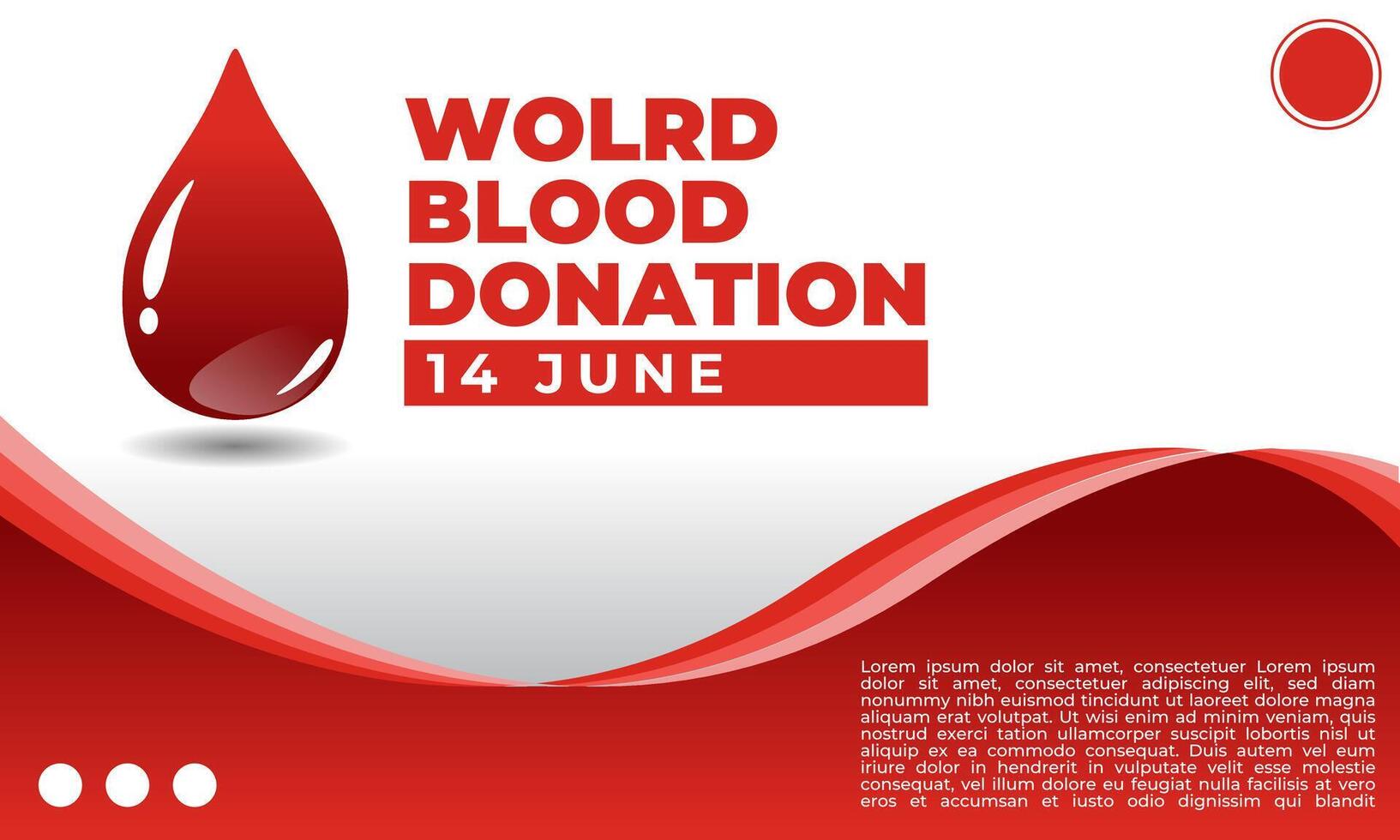 World Blood Donation Day Poster Minimalist Red White Theme vector