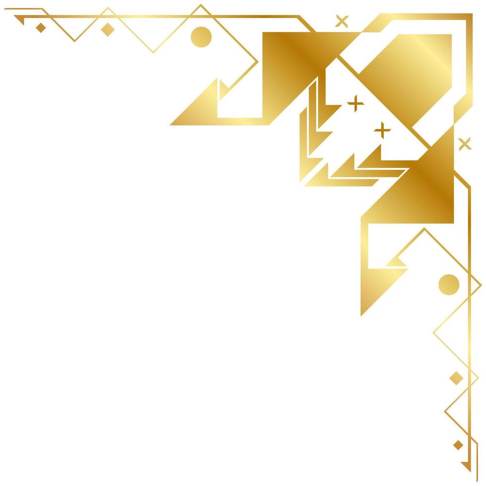 Tribal motif corners, precise angles for photo frames, framing parts, futuristic corners, bronze hue vector