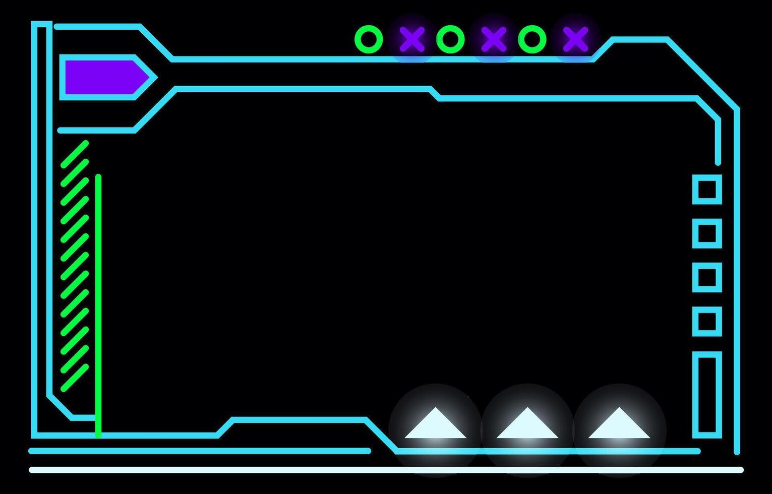 Border frame, game technology lines, electronic devices vector