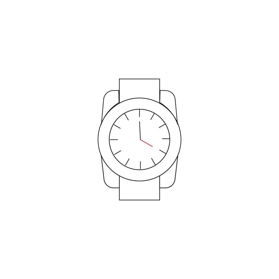 a watch is shown in a line drawing vector
