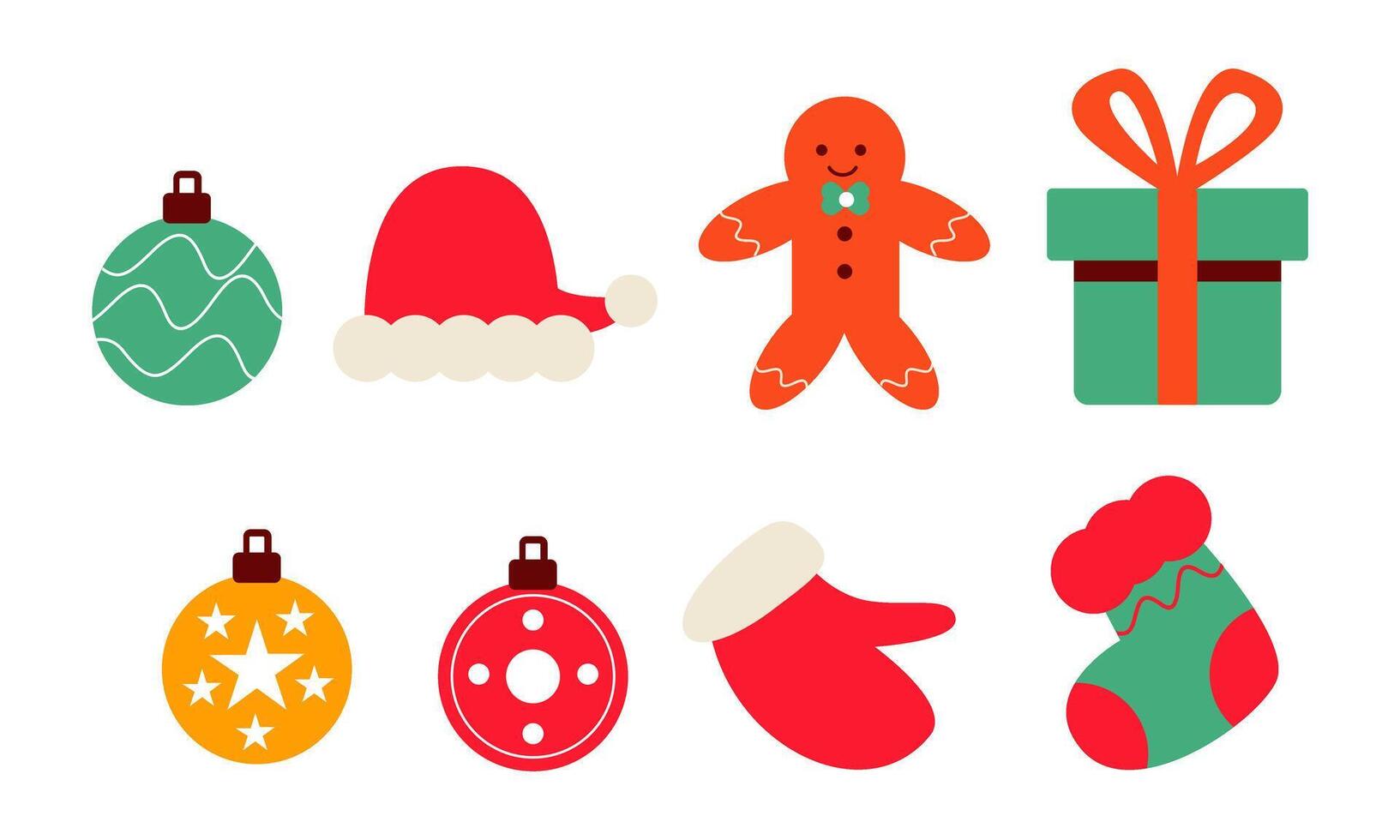 Christmas collection with seasonal elements. vector