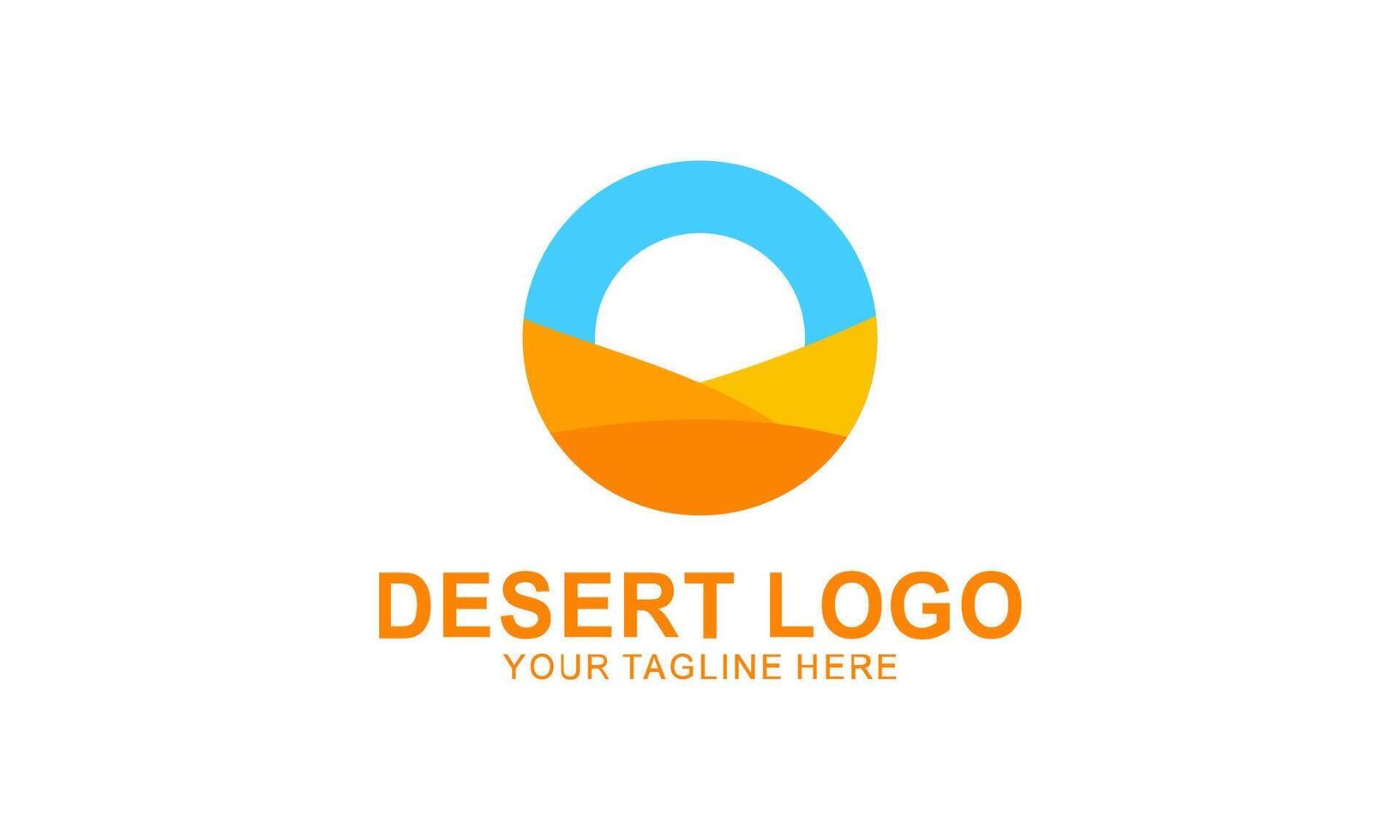 desert circle logo template vector