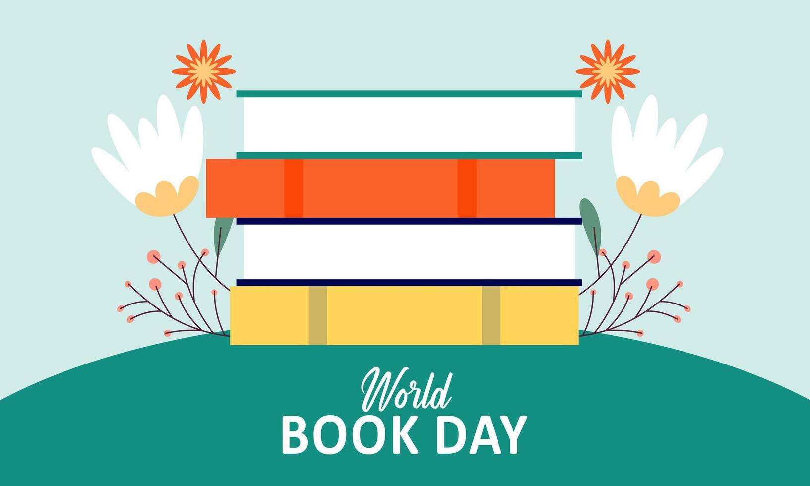Colorful World Book Day Template vector
