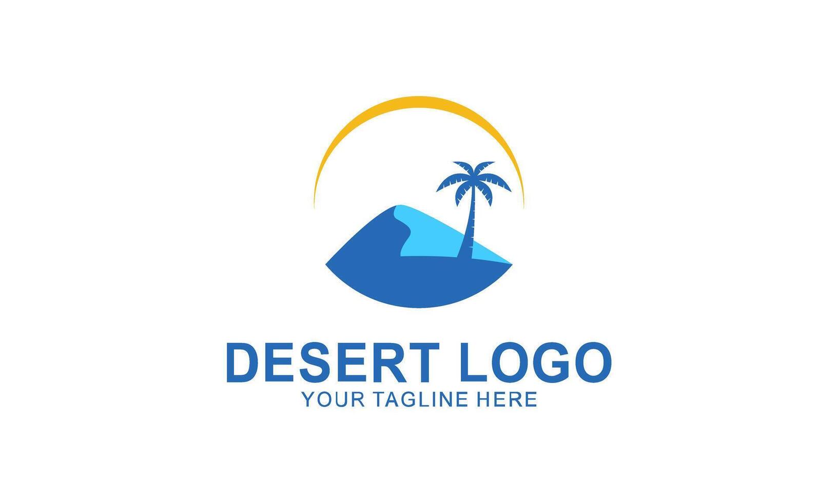 Desert Logo with palm illustration vector