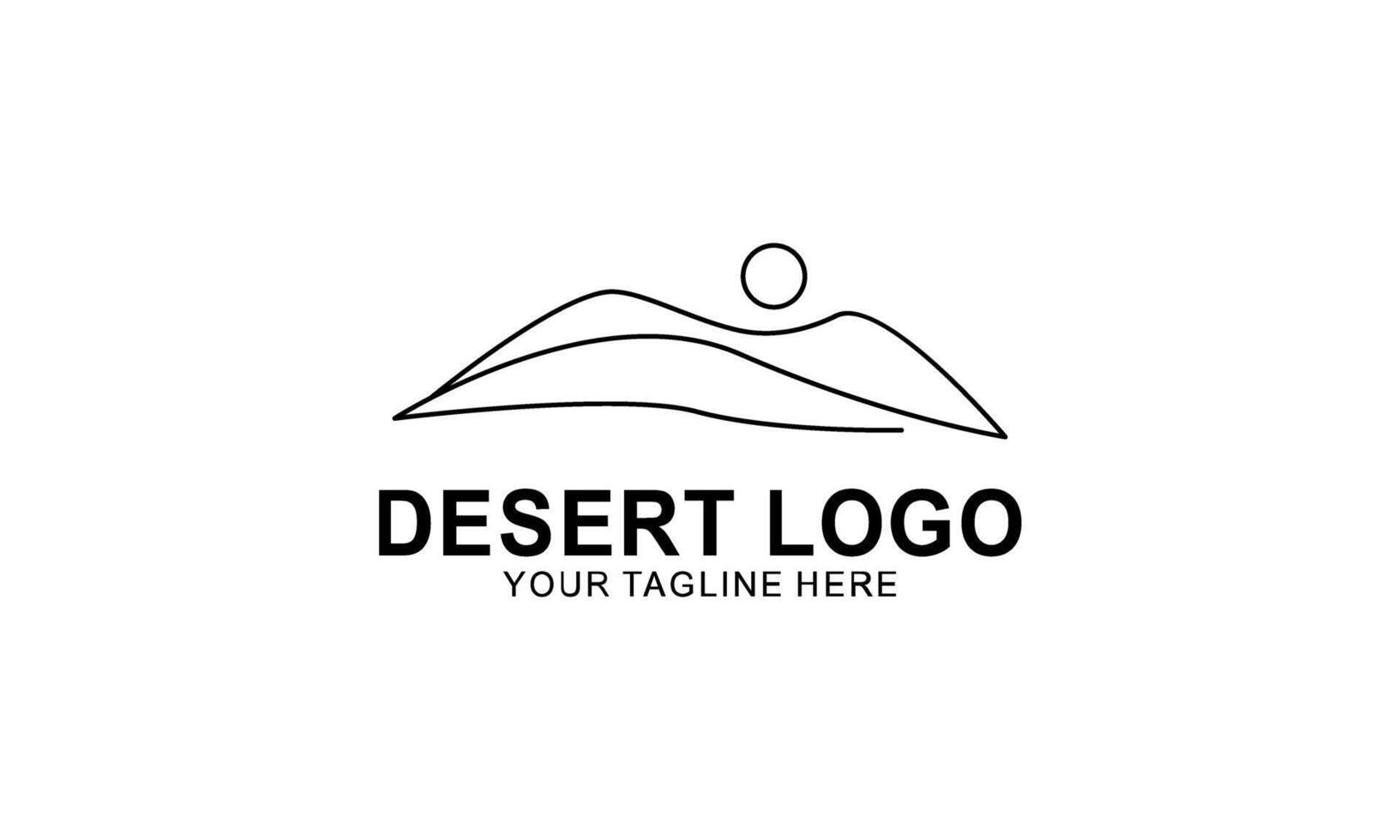 desert logo with line vector