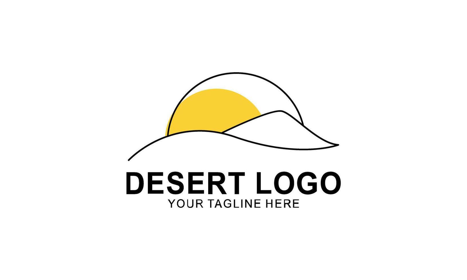 Desert logo flat with line vector