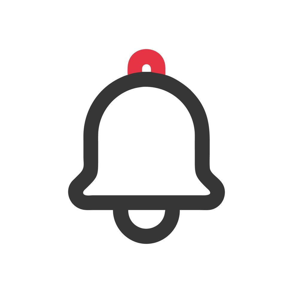 Outline bell icon with red accent on White Background vector
