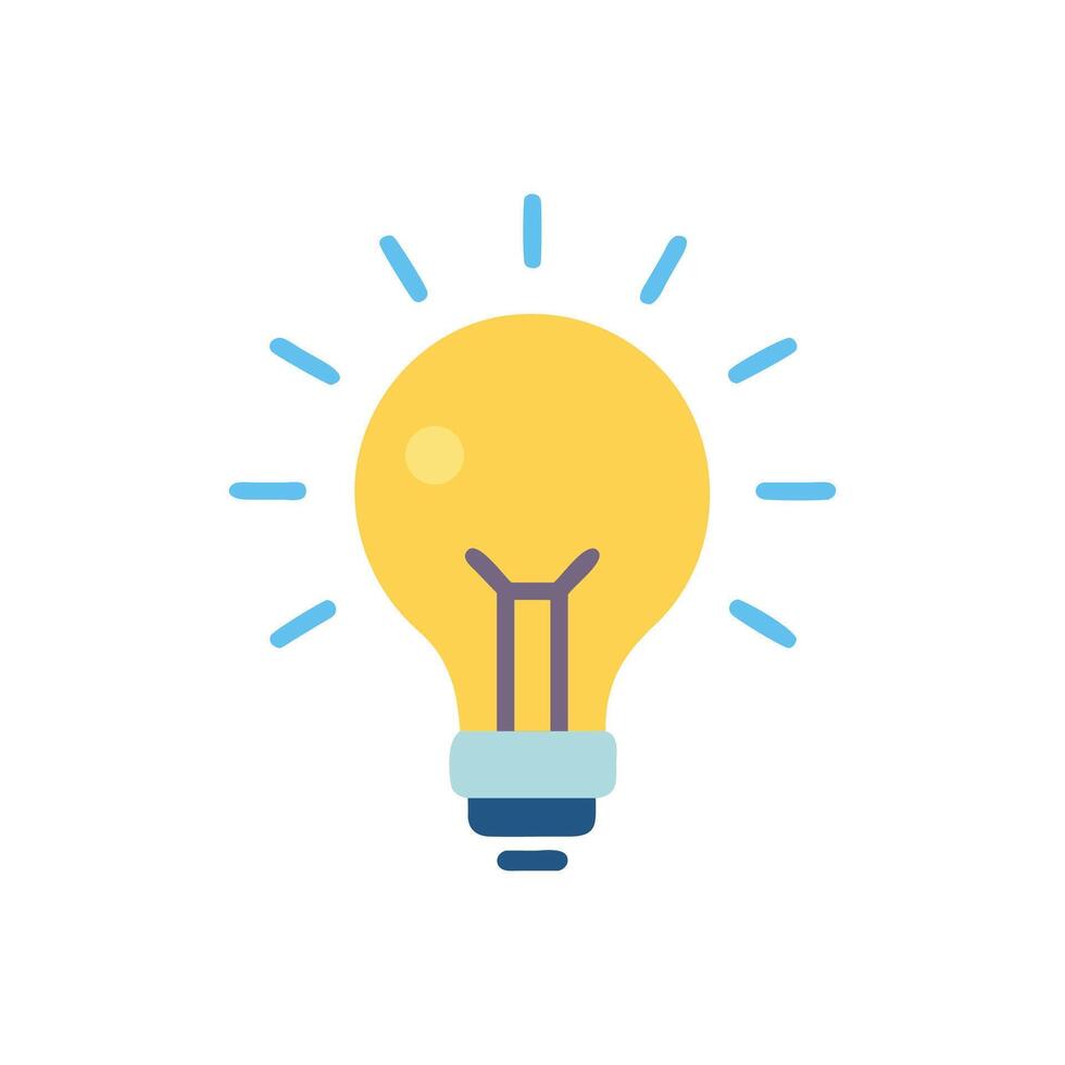 Cartoon lightbulb illustration on a White Background conveying innovation vector