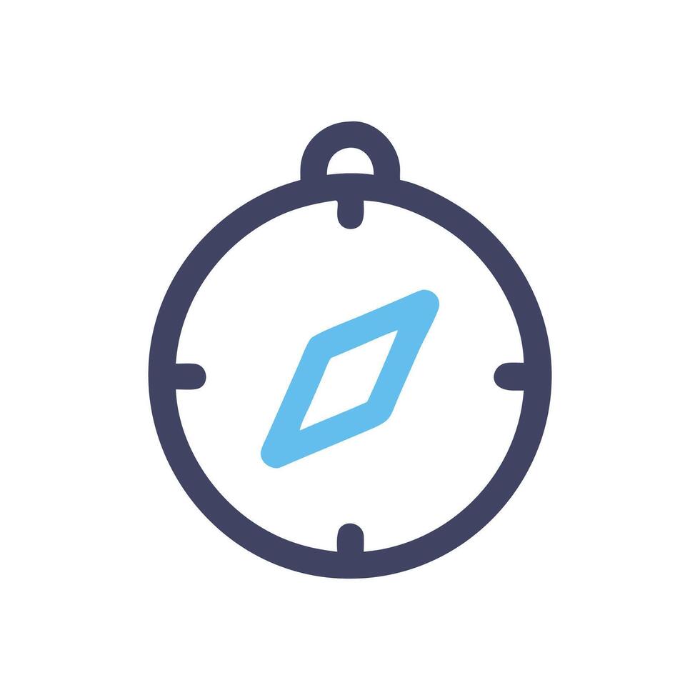 Minimalist Compass Icon Navigational Tool on a White Background vector