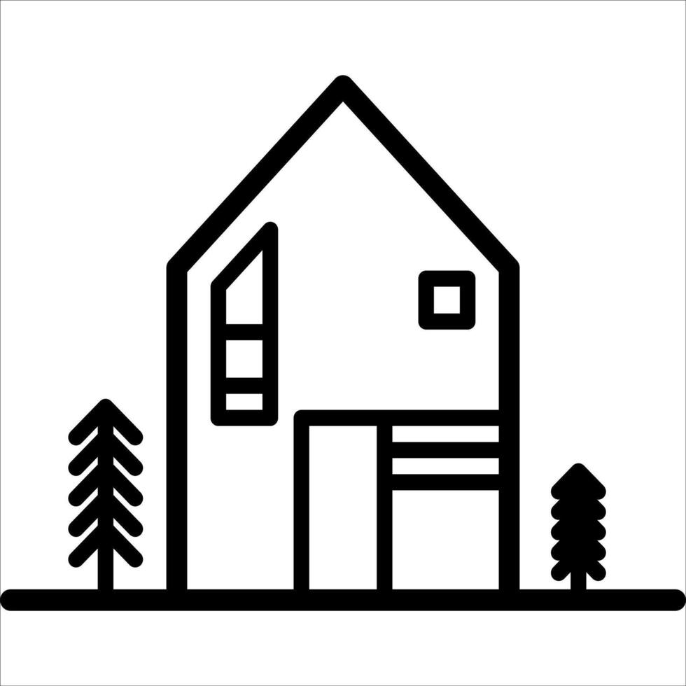 A house with trees and a tree in the background vector