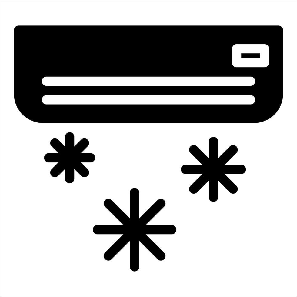 air conditioner glyph icon illustration isolated on white background vector