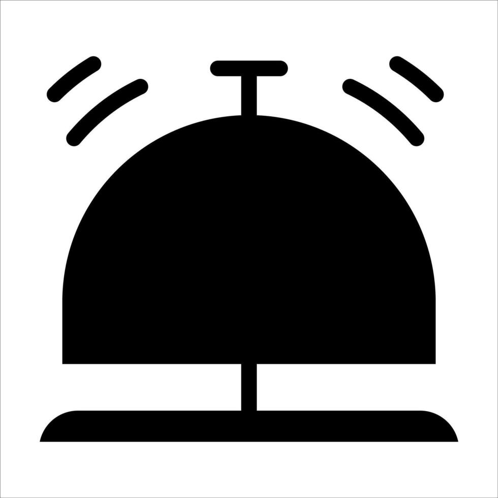 desk bell glyph icon illustration isolated on white background vector