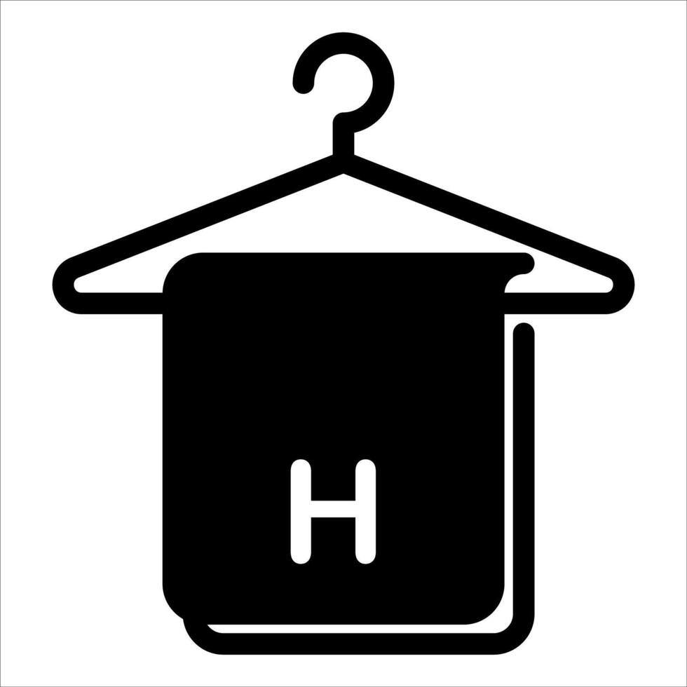 towel glyph icon illustration isolated on white background vector