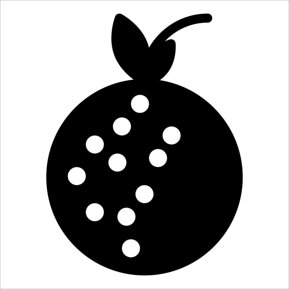 A black and white fruit with dots on it vector