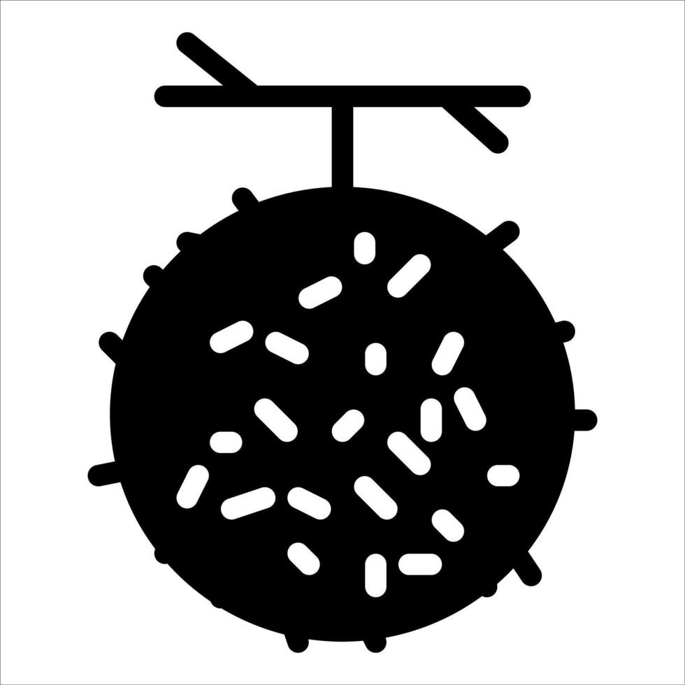 A black and white icon of a virus vector