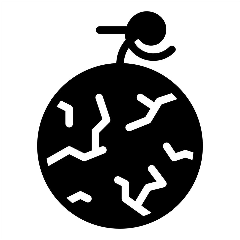 A black and white icon of a bomb with a man running vector