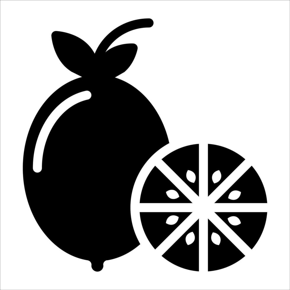 Black and white fruit icon on white background vector