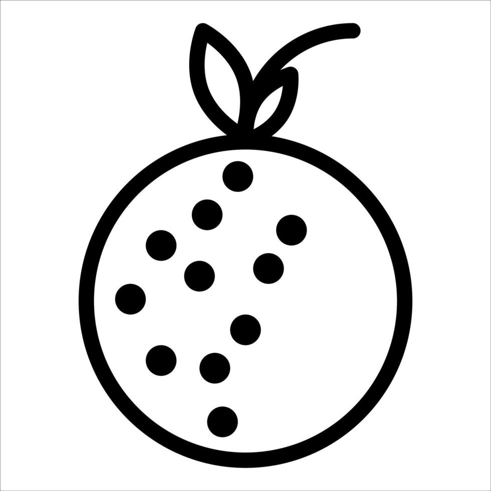 An new orange with dots on it is shown in a line vector