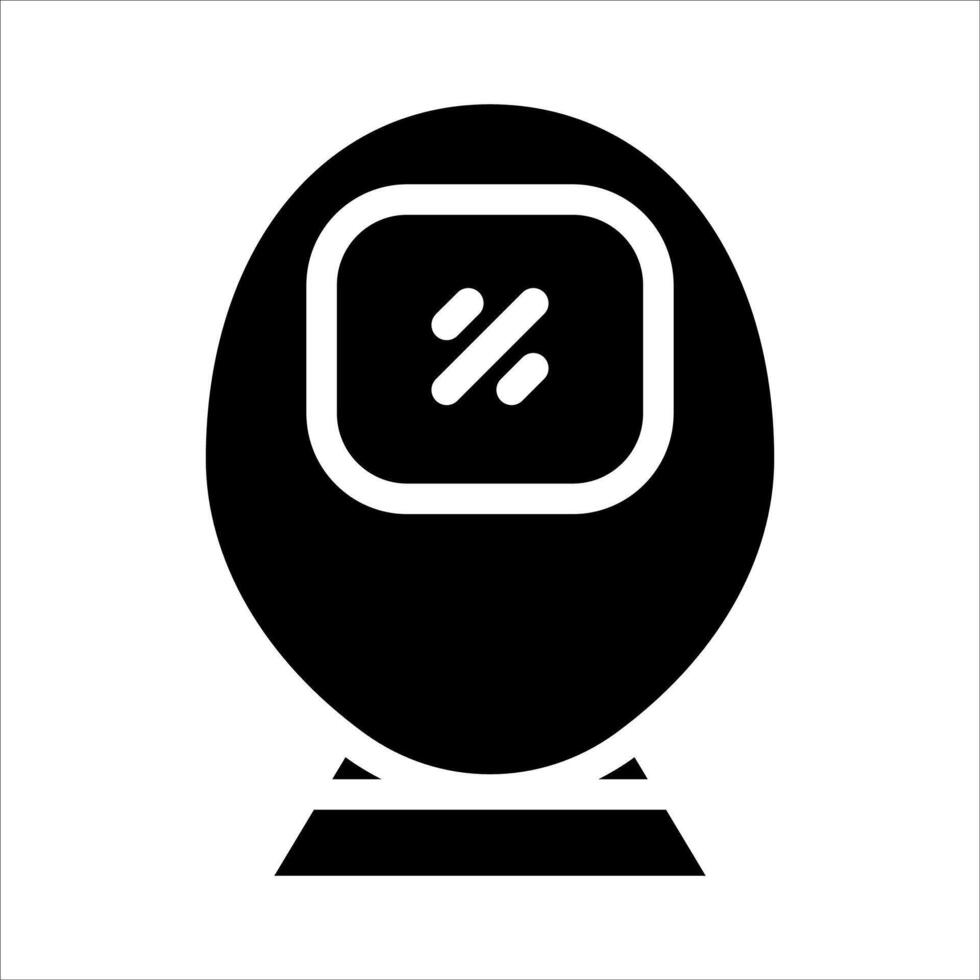 A black and white icon of a person with a face vector