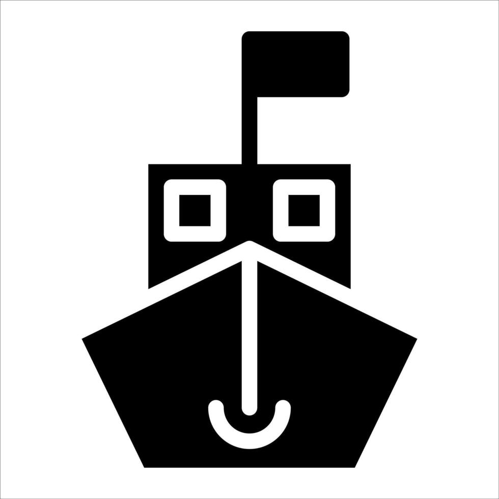 A new black and white icon of a ship vector