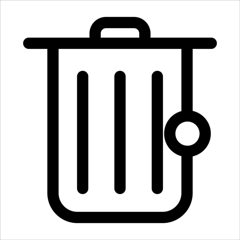 A new black and white icon of a trash can vector