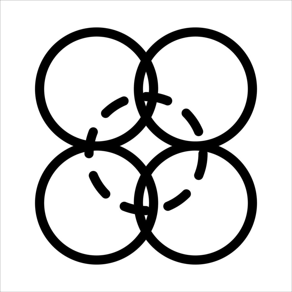 A black and white logo of four circles vector