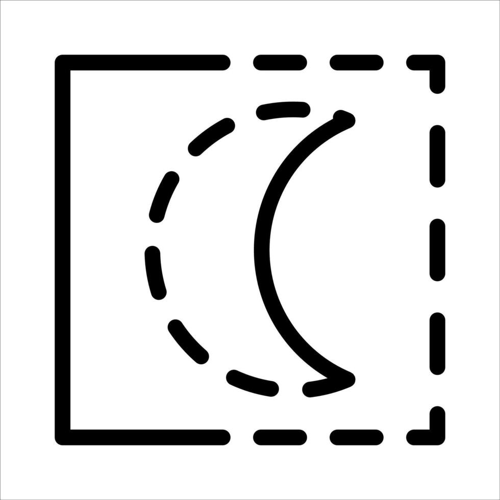 A black and white image of a crescent vector