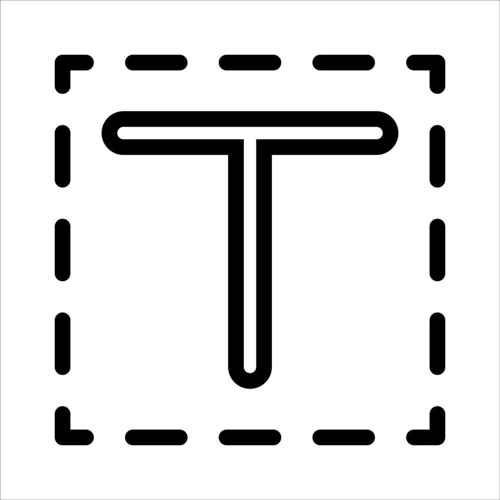 A black and white image of a letter t vector