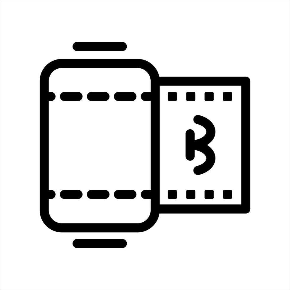 A black and white icon of a film reel vector