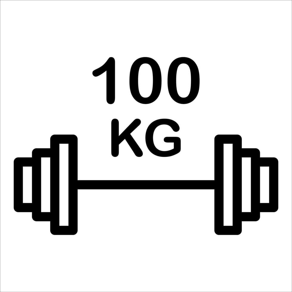 100 kg barbell icon vector