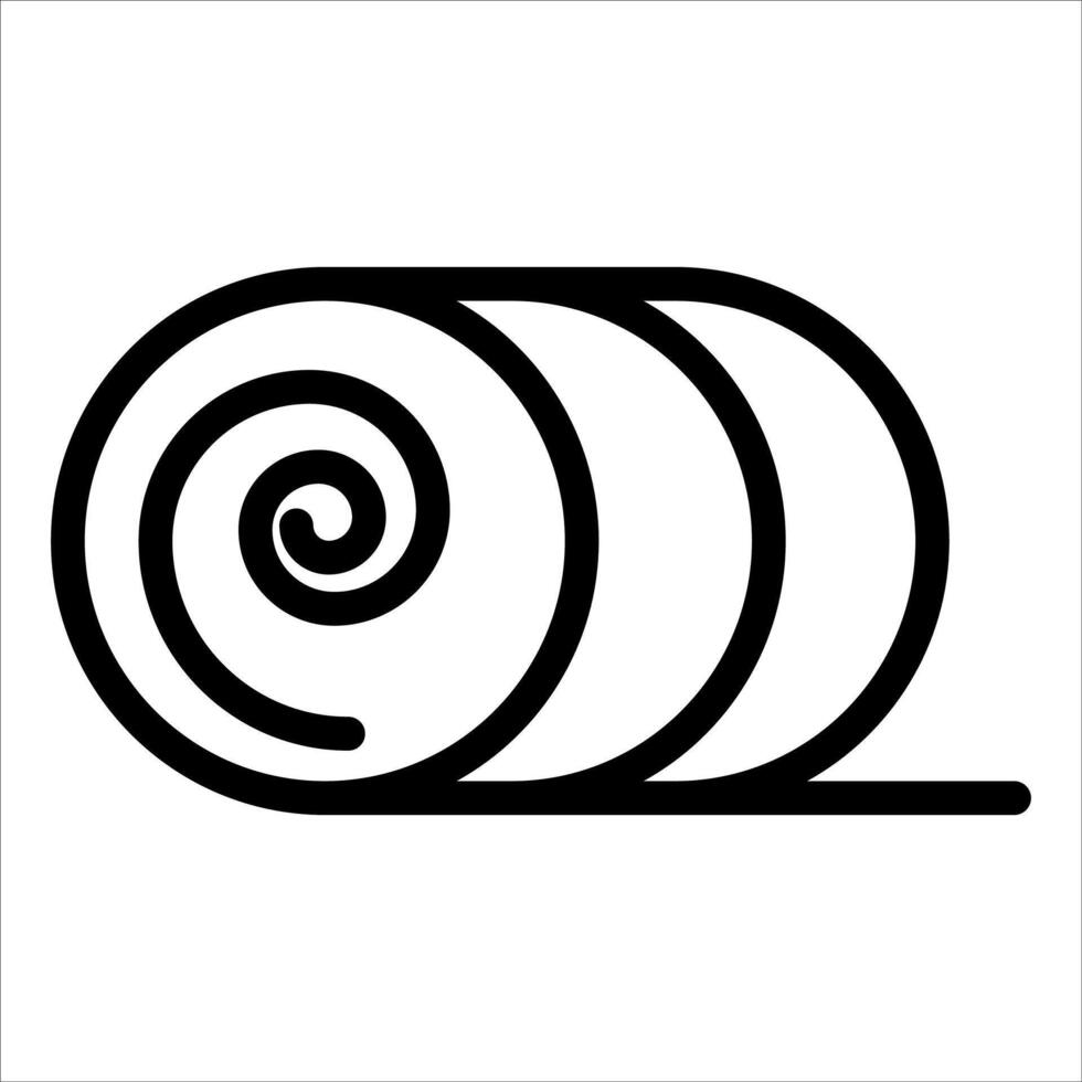 A black and white illustration of a roll of paper vector