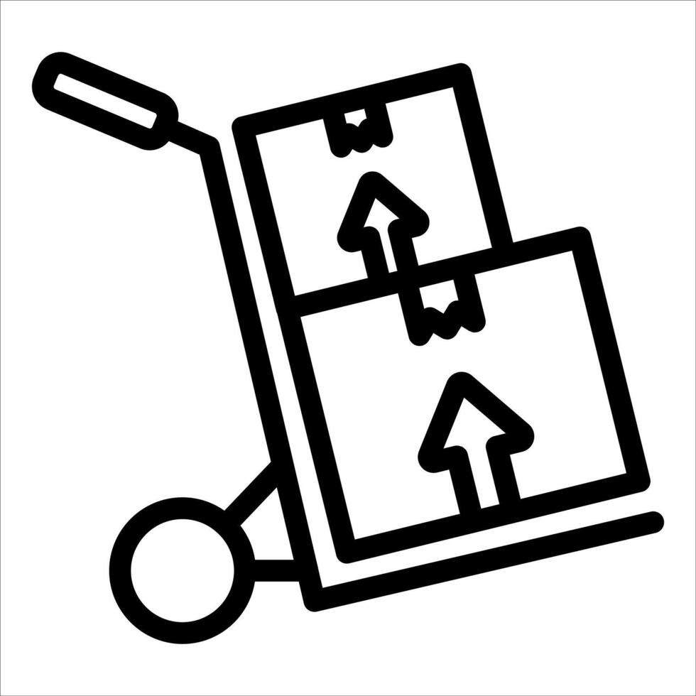A hand truck with boxes on it vector