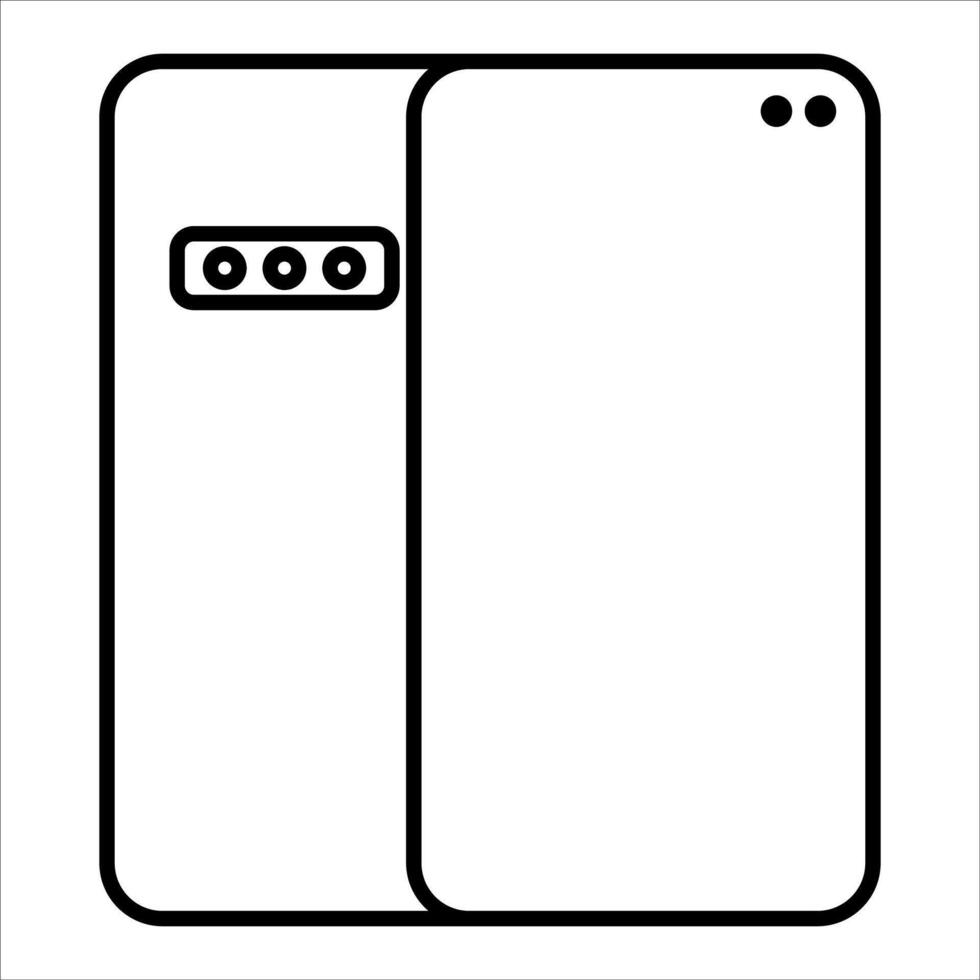 Samsung galaxy s9 and s9 black outline icon illustration vector