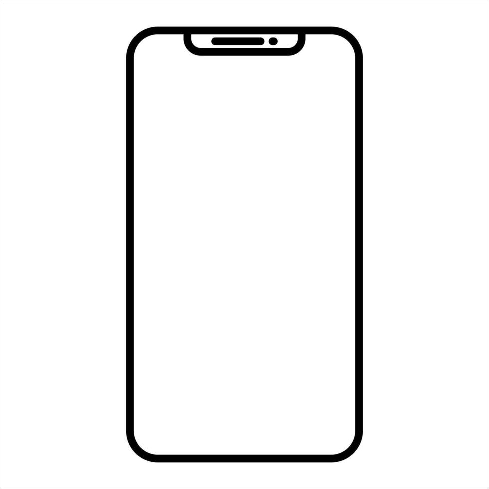 An iphone with a black outline on a white background vector