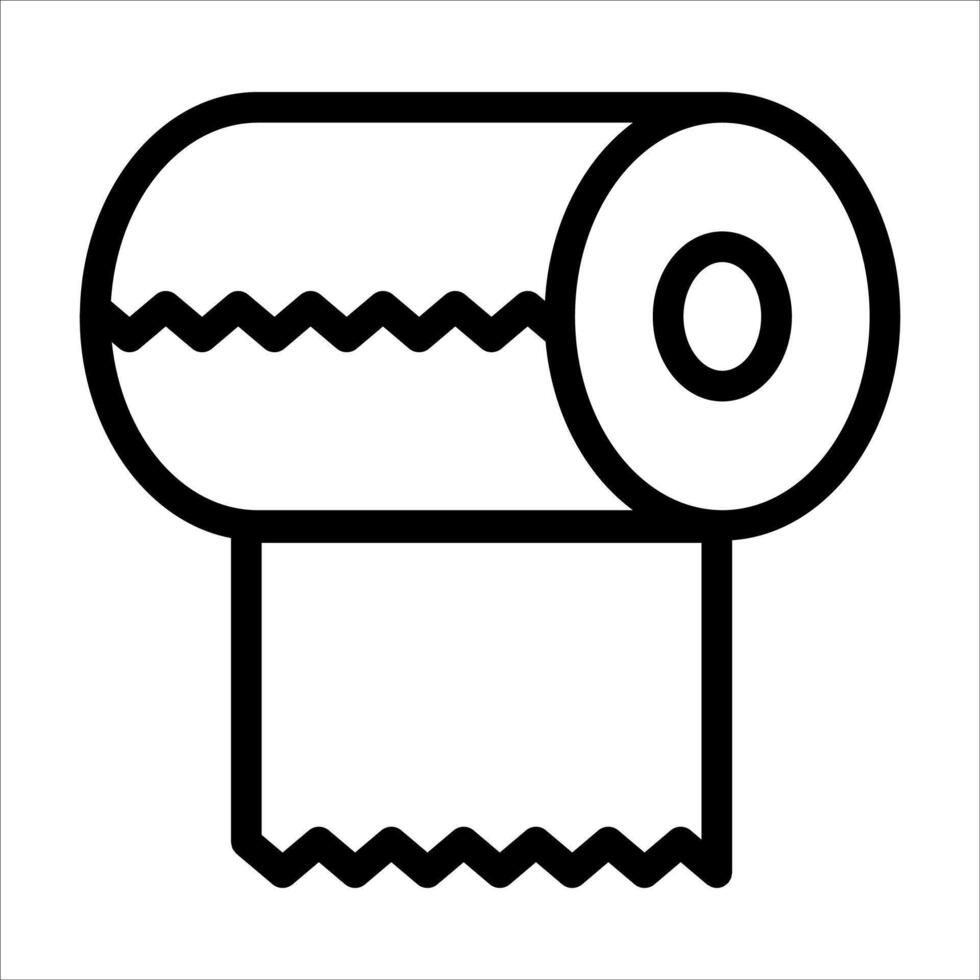 A black and white illustration of a roll of toilet paper vector