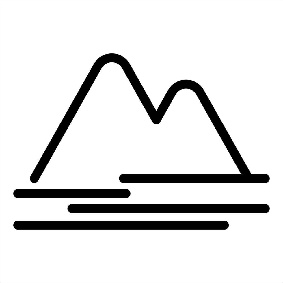 Mountains and water icon illustration vector