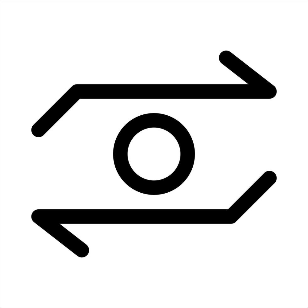 A black and white icon of a circle with an arrow pointing to it vector