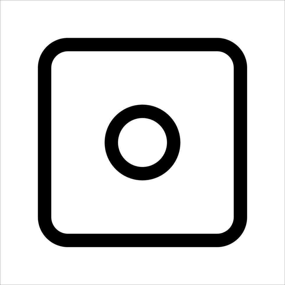 A black and white square with a circle in the center vector