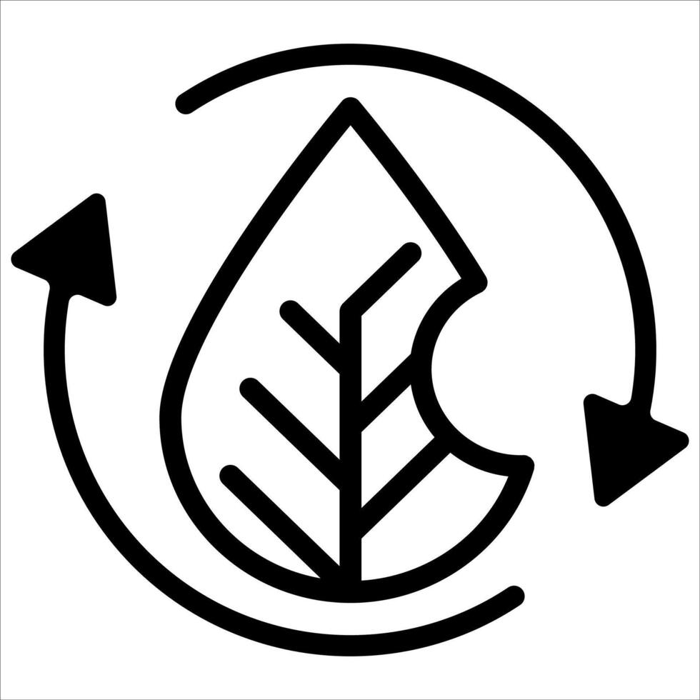 A black and white logo with a leaf and arrows vector